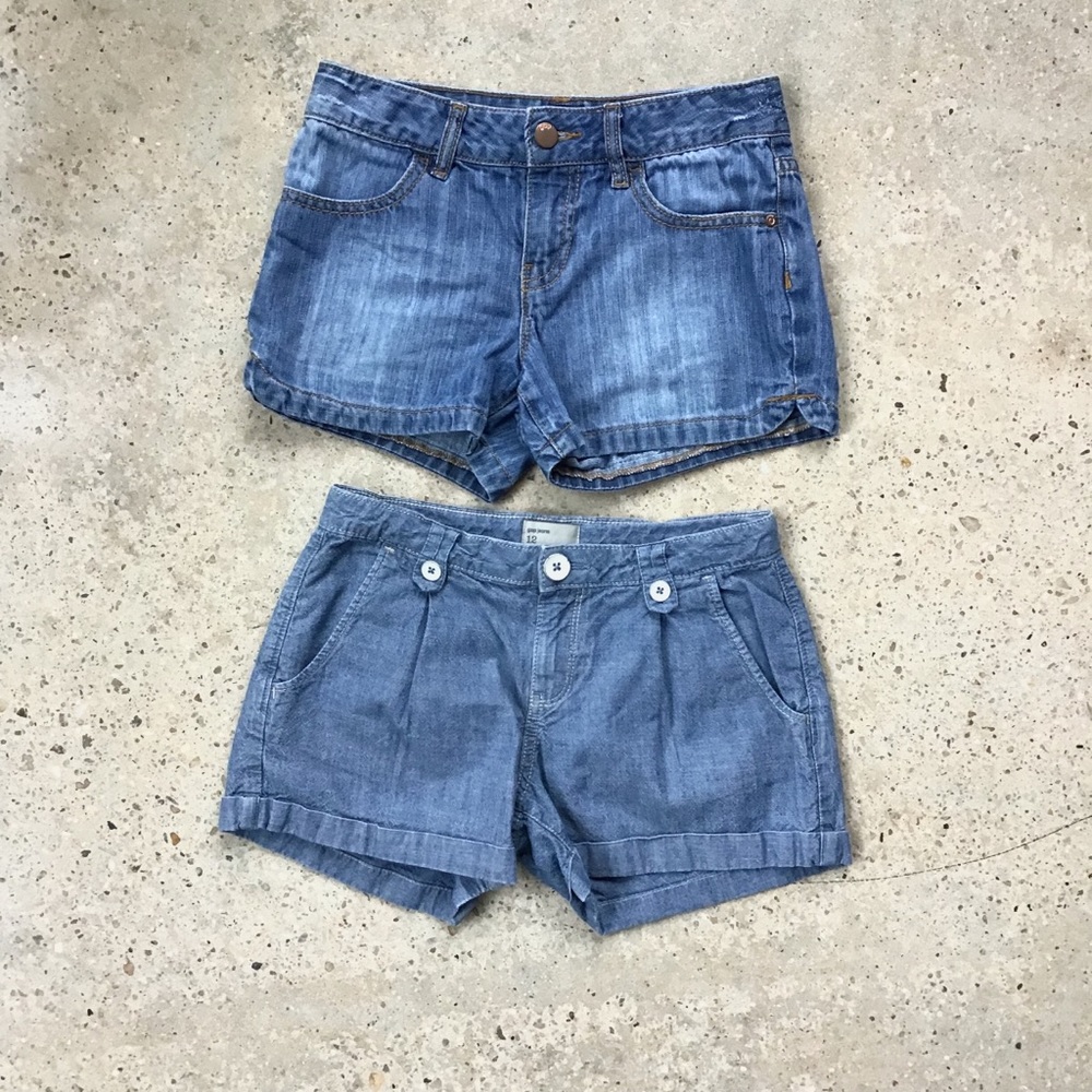 GUC LOT OF 2 GAP GIRLS DENIM SHORTS SIZE 12